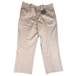 New LL Bean Chinos Mens 40 Tan 100% Cotton Wrinkle Free Classic Fit‎ Dress Pants